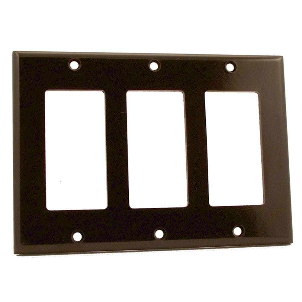 Leviton 80411 3-Gang Decora Wallplate - Brown Thermoset GFCI Device Mount, Standard Size
