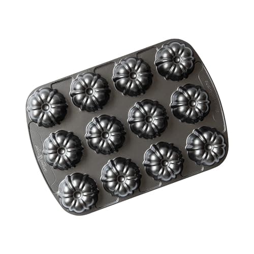 Nordic Ware Brownie Bundt Pan - 3.75 Cup Capacity in Graphite for Perfect Desserts