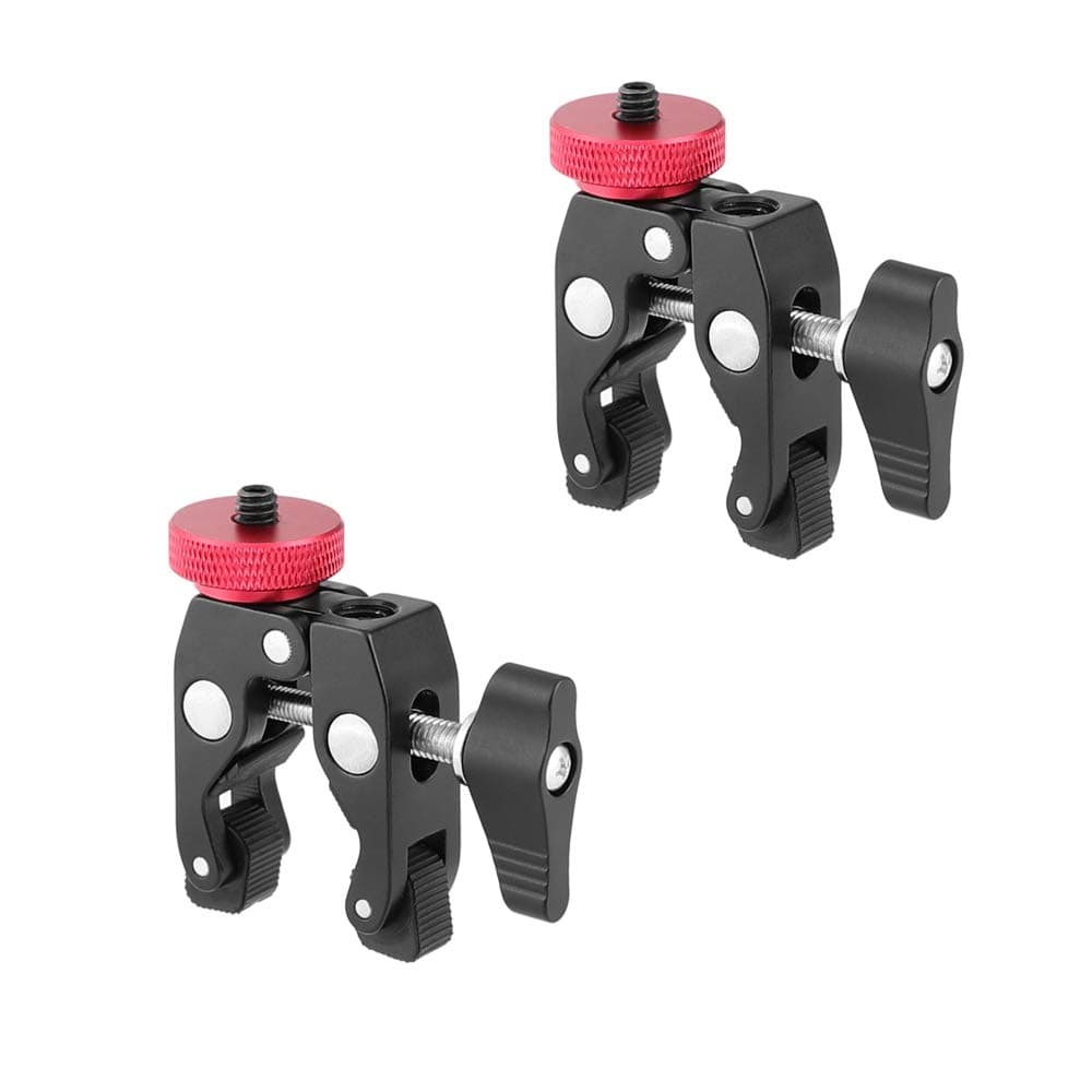 "Kayulin Crab Clamp Holder with 1/4" Screw Adapter for Studio Flash & Tripod - 2 Pack (Black)"