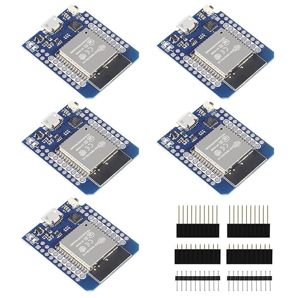 ACEIRMC D1 Mini NodeMCU ESP32 ESP-WROOM-32 WiFi Bluetooth IoT Development Board 5V Compatible for Arduino Pack of 5