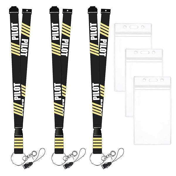 ALAMSCN Pilot Lanyard: Detachable Neck Strap & Keychain ID Badge Holder for Aircraft Safety