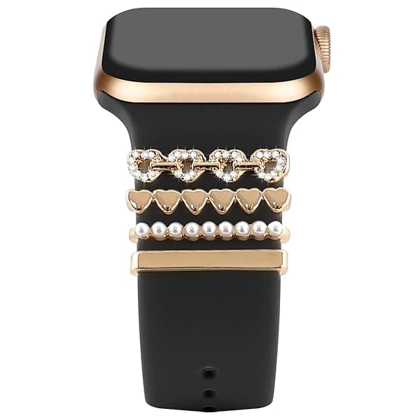 ALMNVO ALMNVO Bling Diamond Charms for Apple Watch Bands Charms 46mm 45mm 44mm 42mm 41mm 40mm 38mm 49mm,Sparkle Metal Sliding Decorative Rings for iWatch