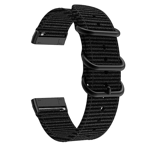 Anrir for Fitbit Versa 4 Bands, Woven Nylon Replacement Watch Strap for Fitbit Versa 4 Versa 3, Fitbit Sense 2 Sense Bands for Women Men-Black