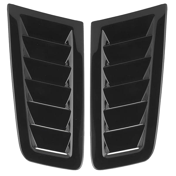 Aramox Bonnet Vents for Focus RS MK2 2Pcs Universal Gloss Black Air Vents for Car Engine Hood Exterior Parts