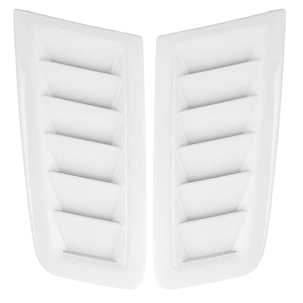 Aramox Bonnet Vents for Focus RS MK2 Universal Air Vents Engine Hood Gloss White 2Pcs Car Exterior Parts
