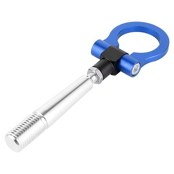 Aramox Screw-on Tow Hook for JDM Cars Front Bumper Racing Towing Ring Fit FX35 FX45 FX50 QX7 Blue