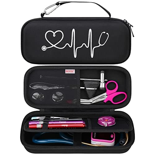 BOVKE Stethoscope Case for 3M Littmann Classic III Monitoring, Lightweight II S.E, Cardiology IV Diagnostic, MDF Acoustica Stethoscopes, Space for