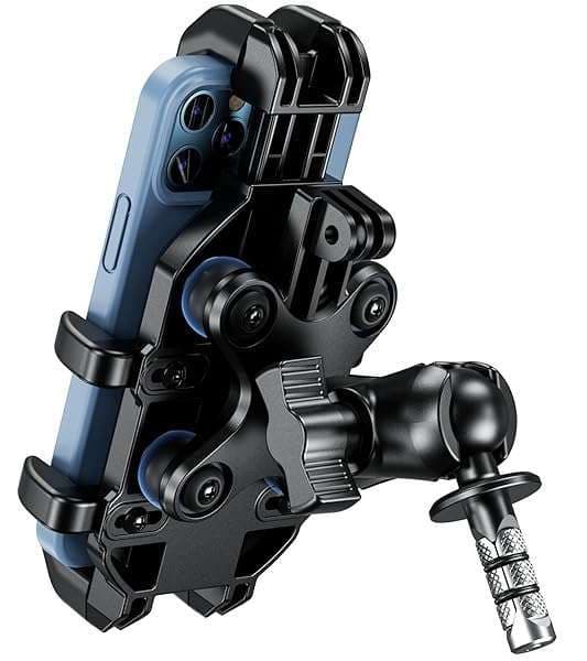 BRCOVAN Motorcycle Phone Mount with Vibration Dampener - Fits 12mm-25.4mm Stem, Compatible with 5.4''-7.2'' Smartphones