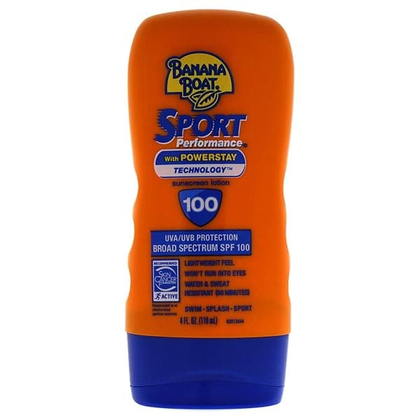 Banana Boat Sport Performance Sunscreen SPF 100 - 2 Pack, 4oz Lotion for Ultimate Sun Protection