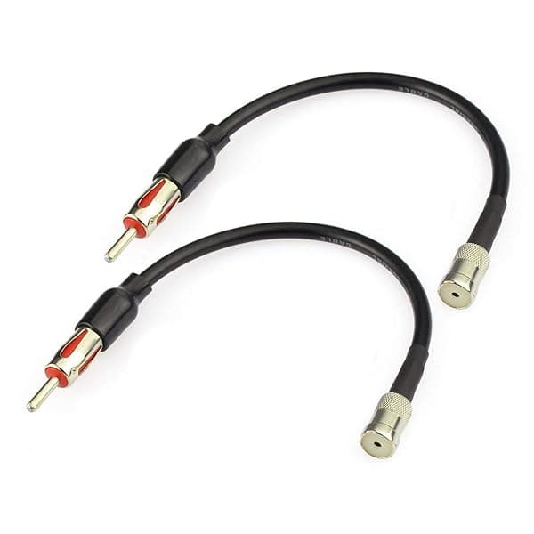 Bingfu Car Radio Antenna Adapter 2-Pack for VW Audi Skoda - ISO to DIN 8-Inch Cable for HD Radio & Stereo