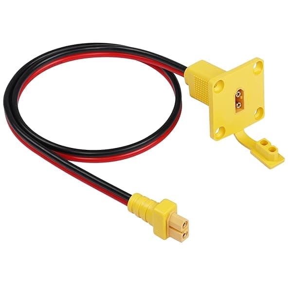 CERRXIAN 2ft 12AWG XT60 Male to Female Mount Panel Cable XT60 Male Plug with Mout Panel to Female Wire for RC Lipo Battery FPV Drone