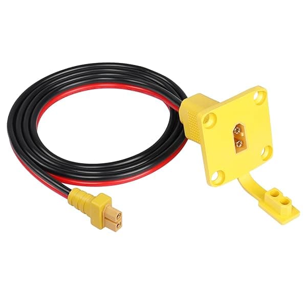 CERRXIAN 3.2ft 12AWG XT60 Male to Female Mount Panel Cable XT60 Male Plug with Mout Panel to Female Wire for RC Lipo Battery FPV Drone