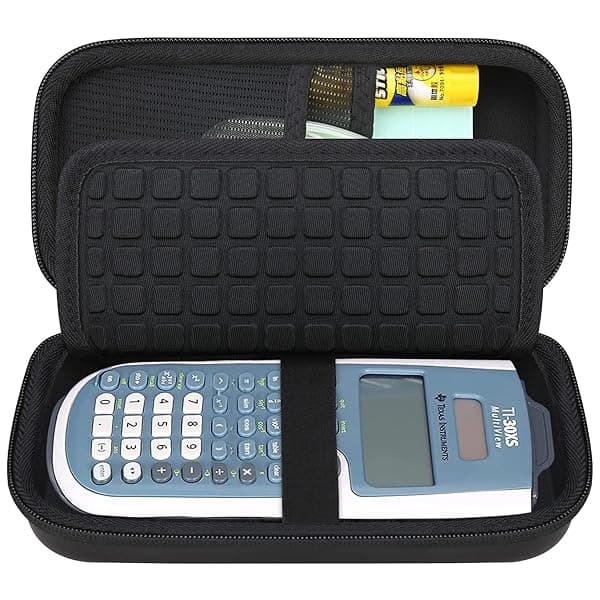 Canboc Carrying Case for Texas Instruments TI-30XS TI-36X Pro MultiView Scientific Calculator, Mesh Bag fit Cable, Batteries, Pens and Other