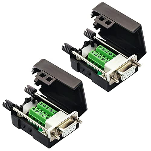 Buy CenryKay 2PCS DB9 Female Solderless Connector - RS232 D-SUB Breakout Board with Case & Long Bolts