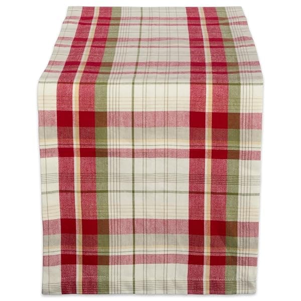 Shop DII Orchard Plaid Linen Table Runner 14x72 - Taupe/Red Tabletop Essentials for Stylish Dining