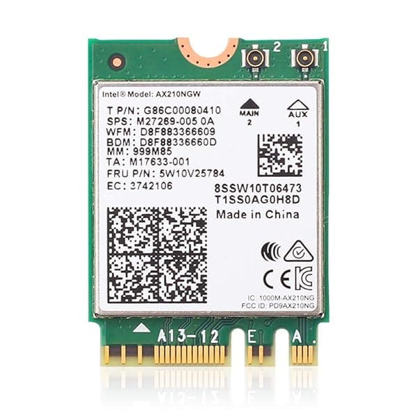 FocusFoto AX210NGW Dual Band WiFi Card 6E: 3000Mbps Intel 802.11AX with Bluetooth 5.2 for Laptops & PCs