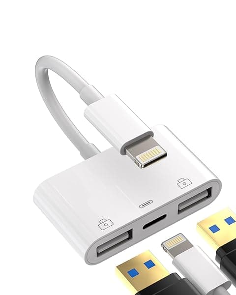 HOYULLI HOYULLI USB A Adapter for iPhone & iPad: Lightning OTG Connector for Charging & Data Transfer with Camera, Keyboard, Mouse Support