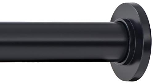 Ivilon Tension Curtain Rod 24-36 Inch - Adjustable Spring Rod for Windows & Showers in Black