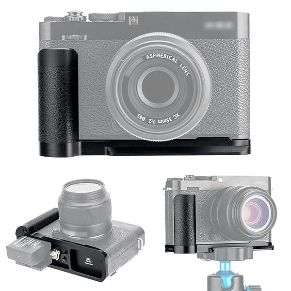 JJC Solid Metal Hand Grip & Quick Release Plate for Fuji X-E4 | Replace MHG-XE4 with L Bracket Holder