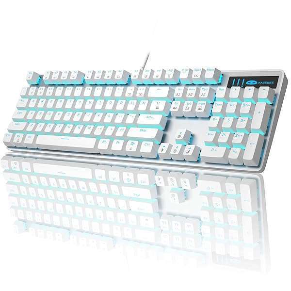 Buy MageGee Mechanical Gaming Keyboard - Wired USB, Adjustable Backlight, 100% Anti-Ghosting, Blue Switches for PC/MAC