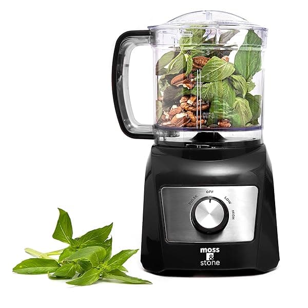 Effortless Dicing & Chopping: Moss & Stone 3-Cup Mini Food Processor - 300W, 2 Speeds, Ideal for Baby Food & Vegetables