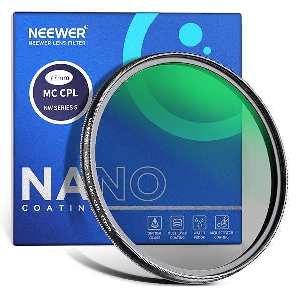 NEEWER 77mm Polarizer Filter - Ultra Slim Multi-Coated CPL for Enhanced Contrast & Reduced Glare