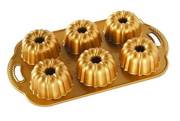 Nordic Ware Anniversary Bundtlette Pan - Gold, One Size | Perfect for Mini Cakes & Desserts