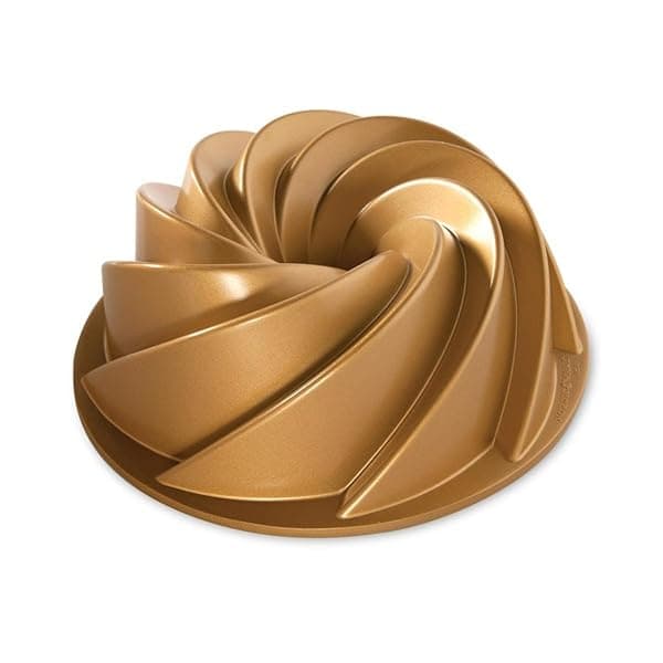 Nordic Ware Heritage Bundt Pan - Gold Finish for Perfect Cakes | Durable & Stylish Bakeware