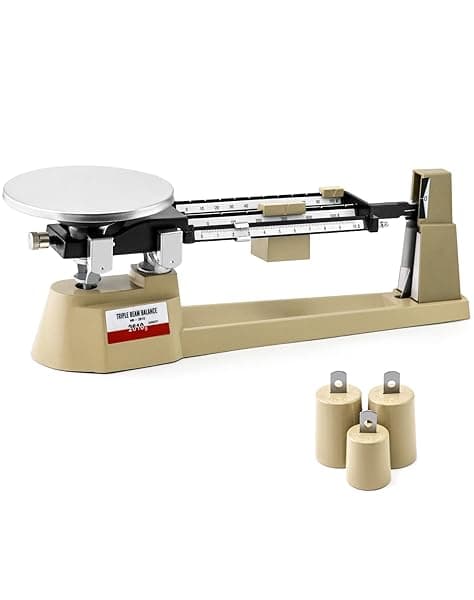 QWORK Triple Beam Mechanical Balance, 2610g 0.1g Lab Analytical Weight Set, Triple Beam Scale with Zero Adjustment Knob, No Need Battery