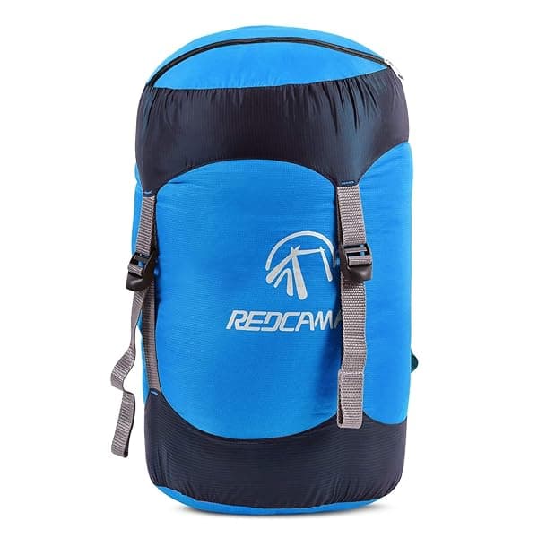 REDCAMP Nylon Compression Stuff Sack Lightweight Sleeping Bag Compression Sack for Backpacking Hiking Camping Blue XL