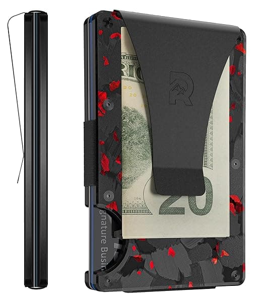 Ridge Wallets for Men Slim Minimalist Front Pocket RFID Card Holder Wallet Forged Ember