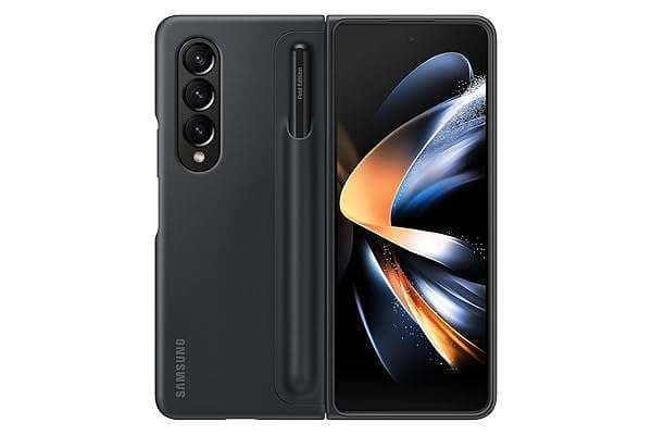 SAMSUNG Galaxy Z Fold4 Standing Cover with S Pen Holder - Protective Case with Kickstand for Hands-Free Viewing, Black