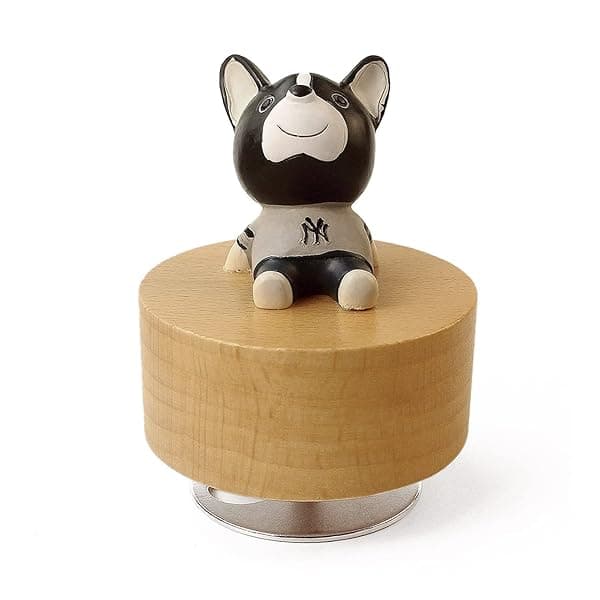 SOFTALK Cute Little Animal Wooden Mechanical Music Box, You are My Sunshine Musical Boxs,Gift for Boys and Girls Kids (Dog)