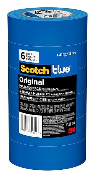 "Scotch Painter's Tape 1.41" - Original Multi-Surface, 6 Rolls x 60 Yards, Blue, Perfect for DIY & Home Projects"