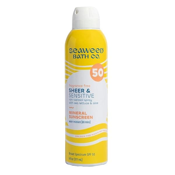 Seaweed Bath Co. SPF 50 Sunscreen Spray: Fragrance-Free, Mineral Formula with Sea Lettuce & Aloe for Sensitive Skin