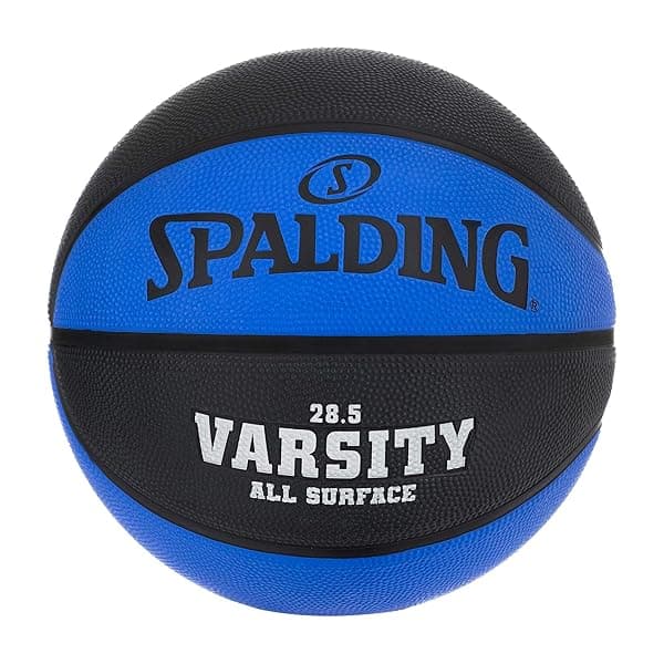 "Spalding Varsity Blue/Black 28.5" Outdoor Basketball - Durable & High-Performance for All Courts"