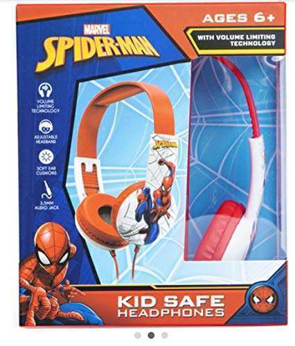 Spider-Man Kid Safe Headphones for Toddlers (Ages 2-5) - Over Ear, Padded, Web Design