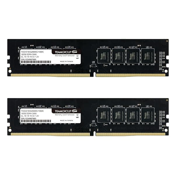 TEAMGROUP Elite DDR4 32GB Kit 2666MHz PC4-21300 CL19 UDIMM 288 Pin Desktop Memory for High Performance Computing