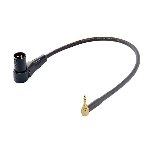 WJSTN Right Angle 3.5mm (1 8 Inch) TRS to XLR Stereo Male to XLR Male Cable (1 Feet)