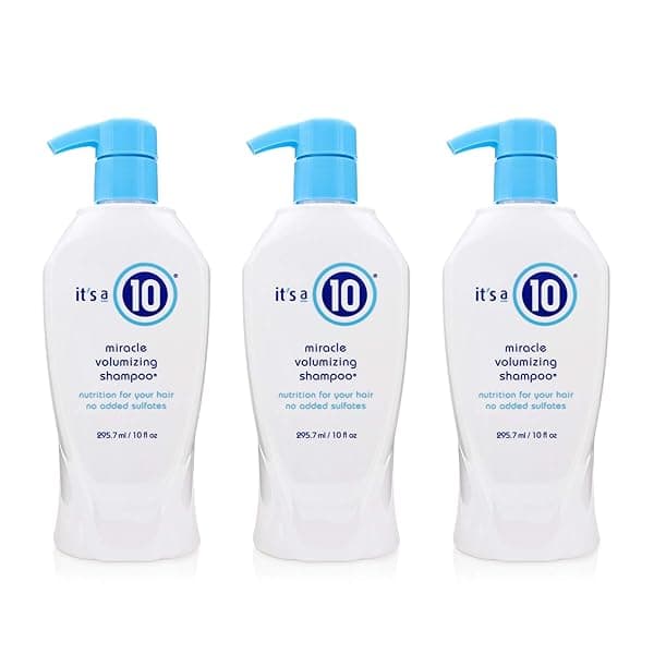 10 Haircare Miracle Volumizing Shampoo 10 fl. oz. - Pack of 3 for Ultimate Volume & Shine